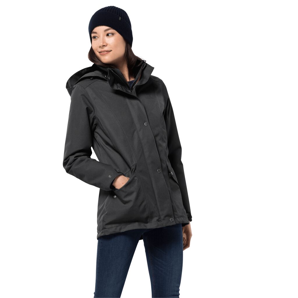 Jack Wolfskin PARK AVENUE αδιάβροχο μπουφάν γυναικεια μαυρα | GR3334216